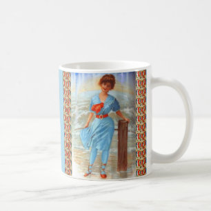 Mug Dame victorienne des années 1890 sur la plage