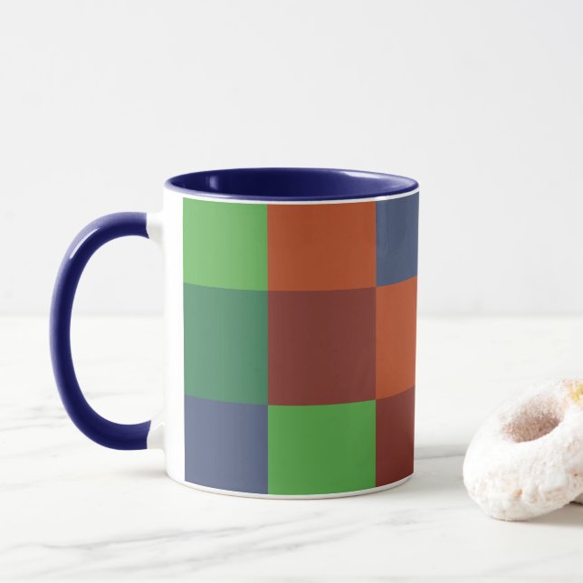 Mug Damier Coloré (Avec donut)