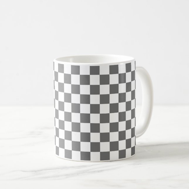 Mug Damier gris classique  (Devant droit)