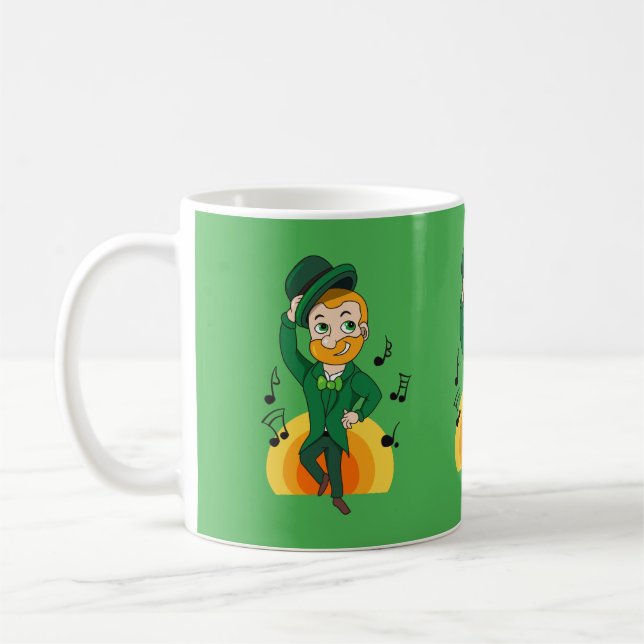 Mug Dancing leprechaun, dessin animé de la Saint Patri (Gauche)