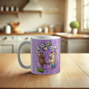 Mug Dancing Mice Nom et âge Bonne fête d'anniversaire