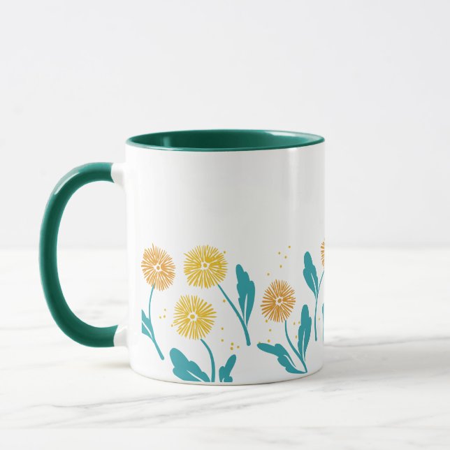 Mug Dandelion de printemps Fleurs et design Feuille (Gauche)