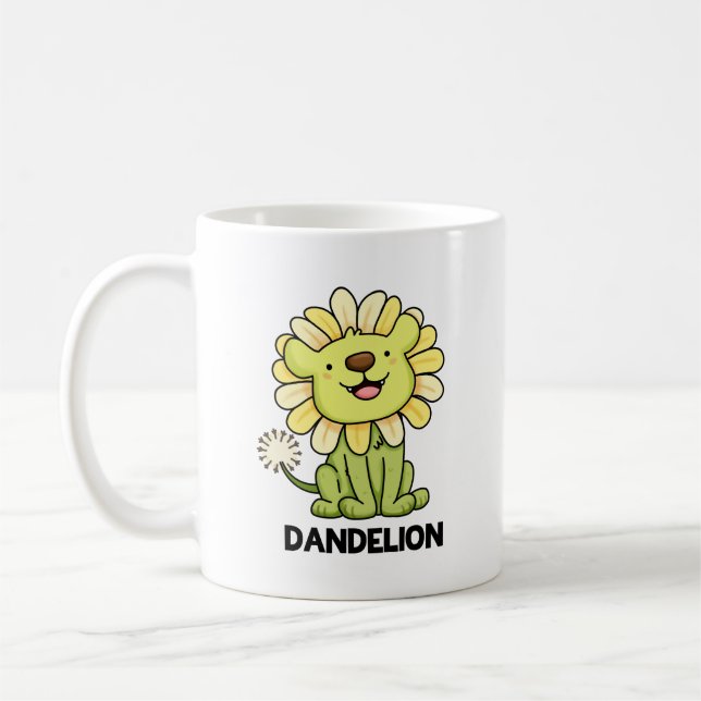 Mug Dandelion Funny Lion Pun (Gauche)