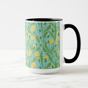 Mug Dandelions, vert, jaune et bleu