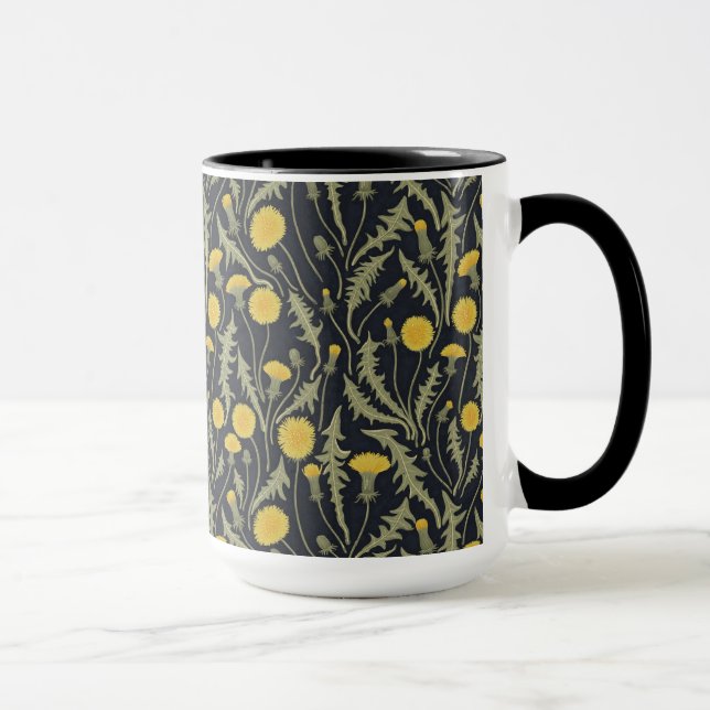 Mug Dandelions, vert, jaune et noir (Droite)