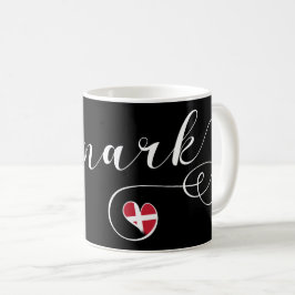 Mug Danemark, Drapeau danois en coeur