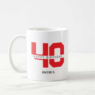 Mug d'anniversaire avec âge et nom customisés