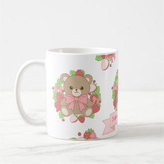 Mug d'anniversaire ours fraise mignon