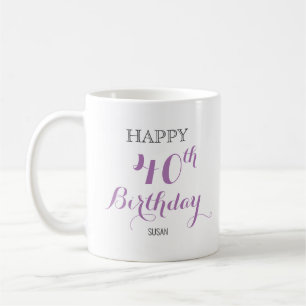 Mug d'anniversaire pour une femme avec âge customi