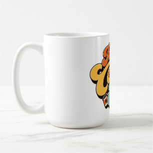 Mug Dans Mon Ère de Café Rétro Groovy Amateur de Café