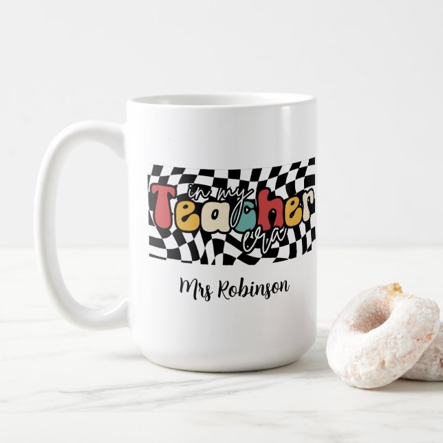 Mug Dans mon professeur de l'ère rétro (Avec donut)