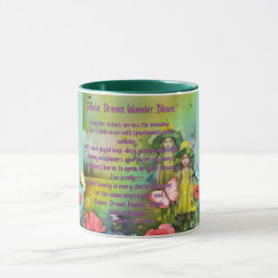 Mug Danse. Rêvez. Promène-toi. Fleurs. — Bouton Inspir