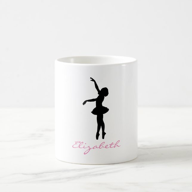Mug Danseur de ballet noir Silhouette personnalisée (Centre)