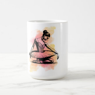 Mug Danseuse de ballet dansant en couleur 