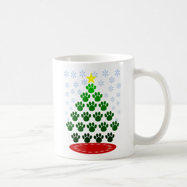 Mug d'arbre de Noël Empreintes de pattes (Droite)