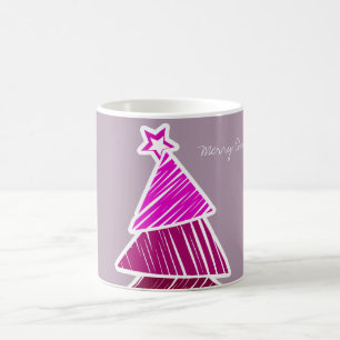 Mug d'arbre de Noël rose pâle
