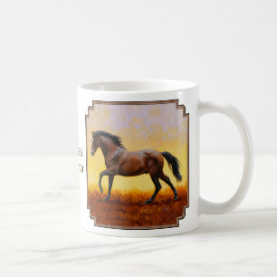 Mug Dark Bay Stallion Horse Galloping