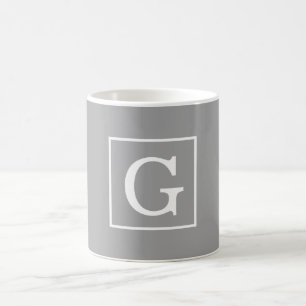Mug Dark Gray White Framed