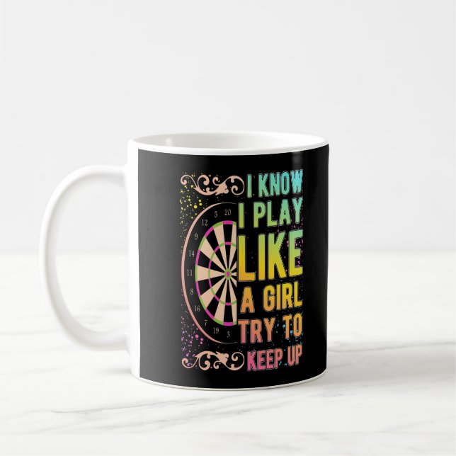 Mug Dart Girl Dartboard Queen Femme Dart Lover (Gauche)