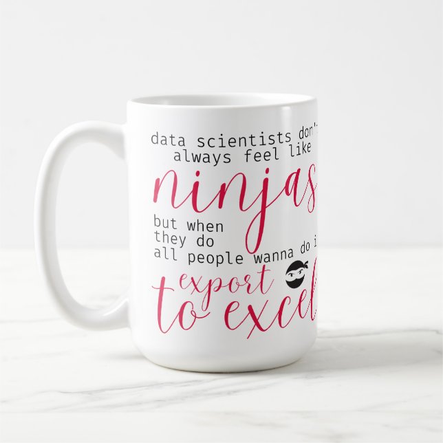 Mug Data Scientist Ninjas (pour les femmes en technolo (Gauche)