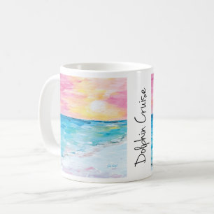 Mug Dauphin Croisière Coucher de soleil Peinture par J