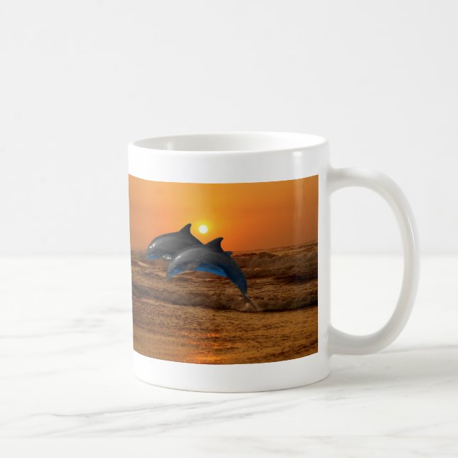 Mug Dauphin de verdure au coucher du soleil (Droite)
