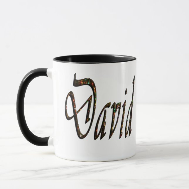 Mug David, Nom, Logo, (Gauche)