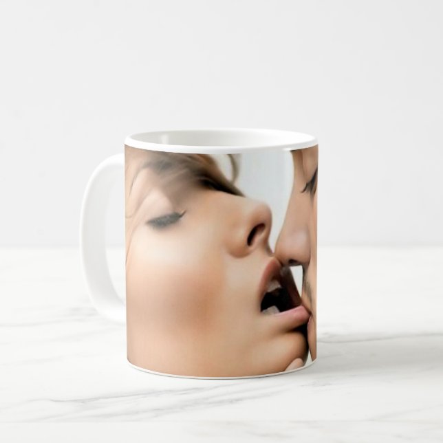 Mug de baiser romantique - 11 oz Coupe classique d (Devant gauche)