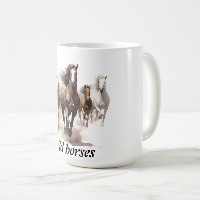Mug de beaux chevaux sauvages (Devant droit)