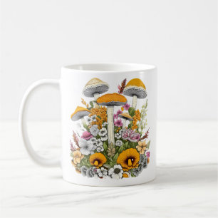 Mug De Belles Fleurs Et Champignons
