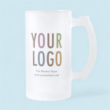 Mug de bière en verre dépoli avec logo 16 oz Non M