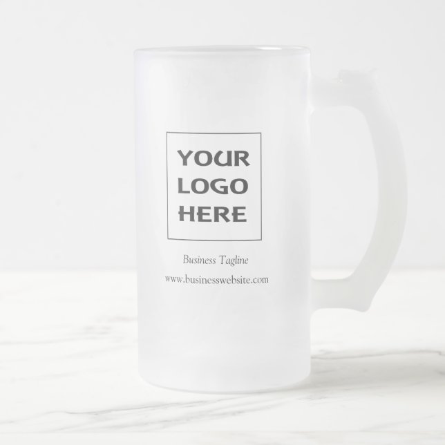 Mug de bière en verre dépoli avec logo de l'entrep (Droit)
