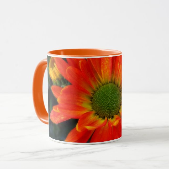 Mug de boisson à fleur orange d'automne (Devant gauche)