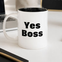 Mug de bureau drôle oui patron travail nan recto-v