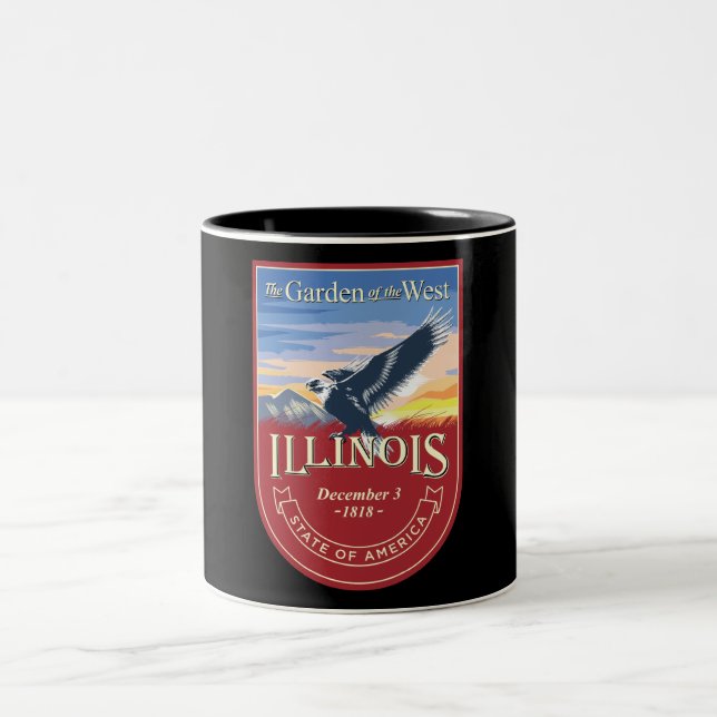 Mug de café à deux tons de l'Illinois (Centre)