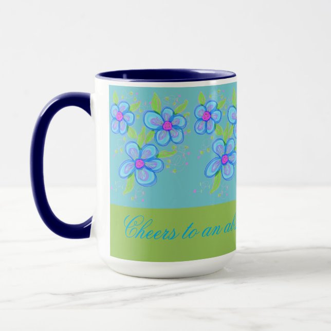 Mug de café à fleurs bleues (Gauche)