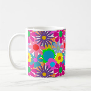 Mug de café à fleurs des années 1970