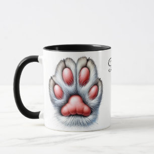 Mug de café à patte de chat drôle
