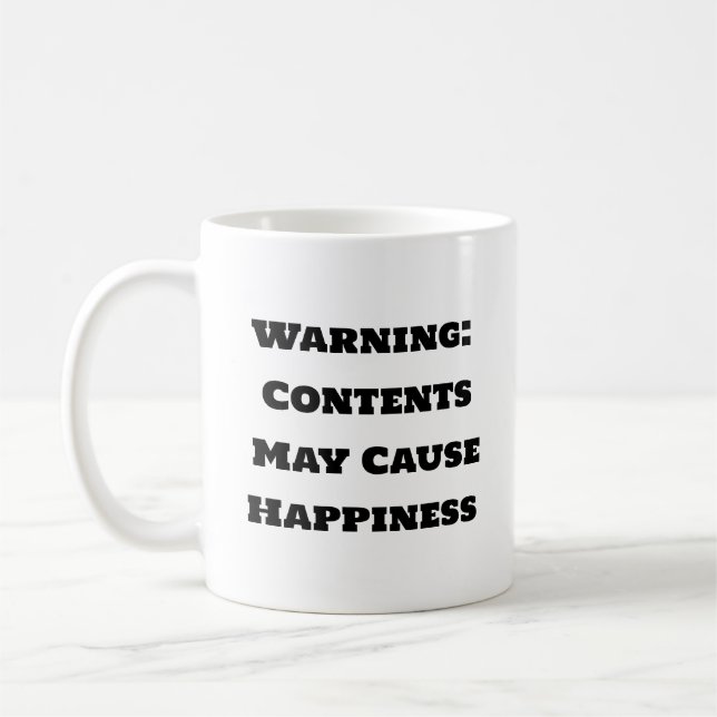 Mug de café amusant - Contenu de l'avertissement p (Gauche)