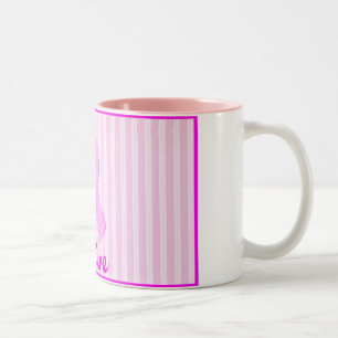 Mug de café au ruban rose