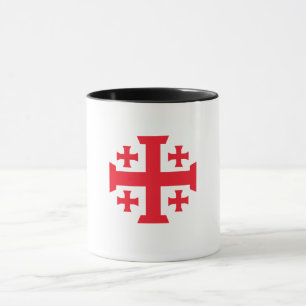 Mug de café avec croix de Jérusalem du croisé temp
