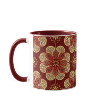 Mug de café avec médaillons ocher sur vin