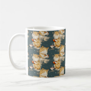 Mug de café avec un chat tigré orange mignon