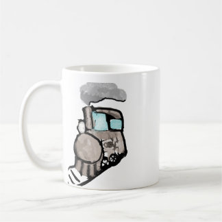 Mug de café avec une illustration d'un train à l'a