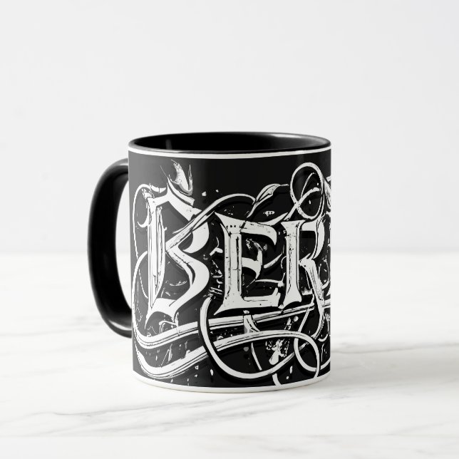 Mug de café Berlin - Musique de métal lourd Berlin (Devant gauche)