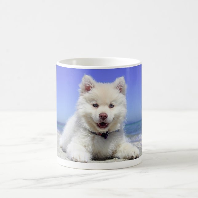 Mug de café blanc chiot (Centre)