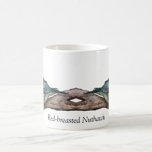 Mug de café blanc nuthatch à poitrine rouge
