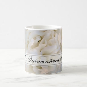 Mug de café blanc Quinceañera Floral