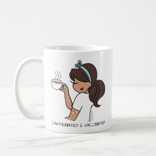 Mug de café caféiné et vacciné personnalisé