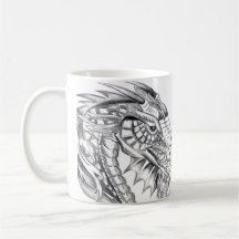 Mug de café chaud au dragon de feu